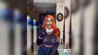 Pretty Tranny CREAMING on Tatted Thug BBC DICK