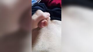 When I'm home alone, I masturbate my cock filling myself with cum