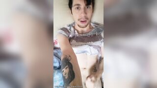 When I'm home alone, I masturbate my cock filling myself with cum