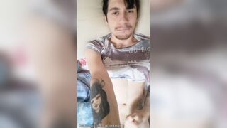 When I'm home alone, I masturbate my cock filling myself with cum