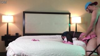 TS in Chastity Fucked Doggystyle