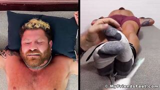 Handsome Riley Mitchel tickle tormented on feet and cock