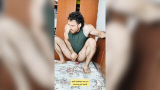 hairy muscular boy jump all over his dildo and cum