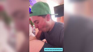 Sucking married daddy while nobody’s home during the holidays