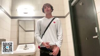 Gay Teen Model Masturbates Inside Starbucks Public Restroom *Almost Got Caught*