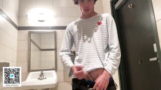 Gay Teen Model Masturbates Inside Starbucks Public Restroom *Almost Got Caught*