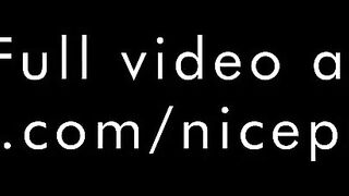 FTM stretches out pussy using knotted bad dragon dildo