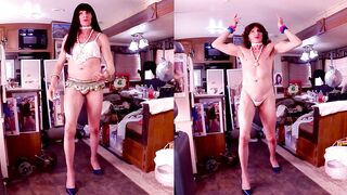 Femboy/Transwoman Exotic Dancing to Martin Denny's "Cobra" - Light Video(not allowed on YouTube)