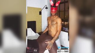 Sexy Black Tranny Deep Throats Tatted Thug