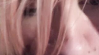 Pink Haired Fem Cutie Loves Sucking Large Cock