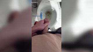 Big Cut Cock Takes a Piss at Toilet