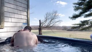 Hot tub date with Dad on the farm.