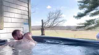 Hot tub date with Dad on the farm.