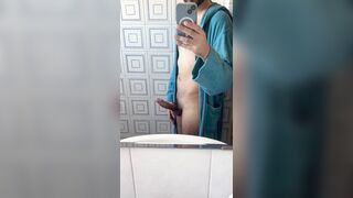 Horny Lad Jerking off after shower