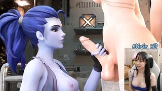 wow. one of the best overwatch hentai! Widowmaker’s Ballbusting Handjob FUTA