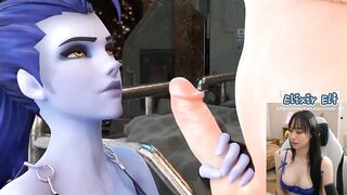 wow. one of the best overwatch hentai! Widowmaker’s Ballbusting Handjob FUTA