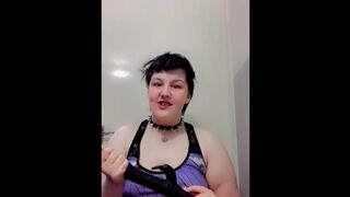 Trans femboy makes himself cum