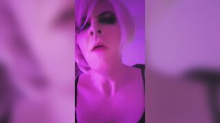 Amatuer Blonde Trans Goddess Fucks Silicone Toy with Thick Uncut White Girl Dick