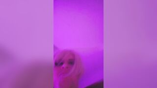 Amatuer Blonde Trans Goddess Fucks Silicone Toy with Thick Uncut White Girl Dick