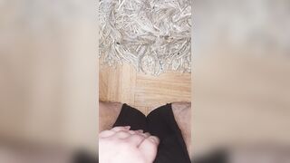 Ftm pissing through boxers onto the floor