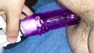 Anal purple dildo play