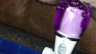 Anal purple dildo play