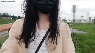 HA44Wears short dress with dildo stuffed into anal. Passers-by pass by takes out secretly fucks anal