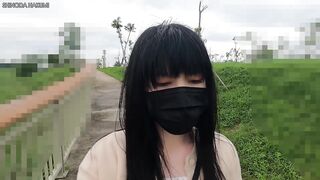 HA44Wears short dress with dildo stuffed into anal. Passers-by pass by takes out secretly fucks anal