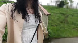 HA44Wears short dress with dildo stuffed into anal. Passers-by pass by takes out secretly fucks anal