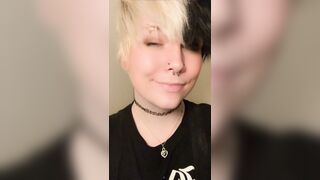 Trans tomboy shows off their femboy titties