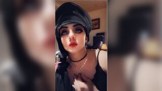 Cute femboy licking finger ass to mouth