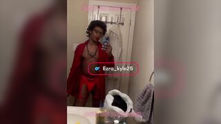 Ezra_kyle25 shows off big beautiful ass in red sexy lingerie thong for you