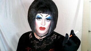 Heavy Makeup Sissy Slut Smokes and talks dirty