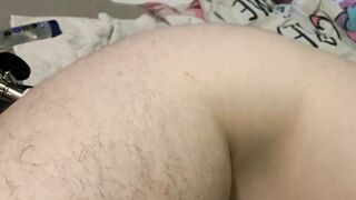 Trans guy moans from being fucked by machine and using satisfyer