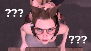 Girls FUTA fuck each other at the table (3D, HENTAI)