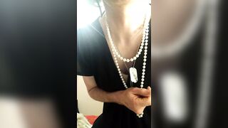 Blonde Tgirl Jerks Off