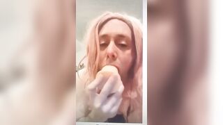 Sissy Alicia sucking cock on cam