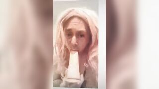 Sissy Alicia sucking cock on cam