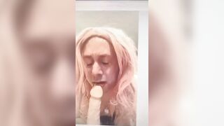 Sissy Alicia sucking cock on cam