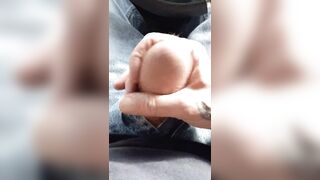 Playing with my dick in the parking lot