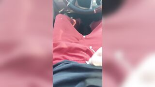 Playing with my dick in my car