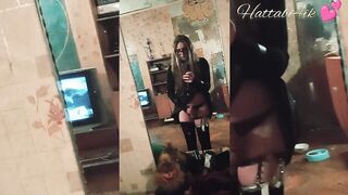 Hot femboy squirting pleasure in front of the mirror