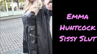 Sissy slut outside on the street