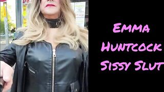 Sissy slut outside on the street