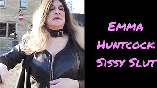 Sissy slut outside on the street