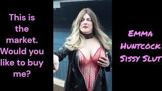 Sissy slut outside on the street