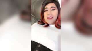 Sexy Crossdresser Ellie stroking my girl cock