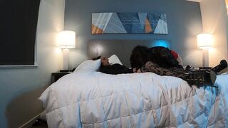 Brunette Crossdresser in Chastity Sucks Femboy's Cock