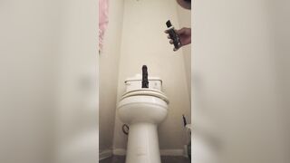 Sexy latina femboy in cute dress takes a ten inch dildo