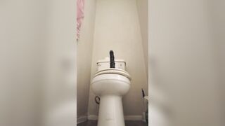 Sexy latina femboy in cute dress takes a ten inch dildo